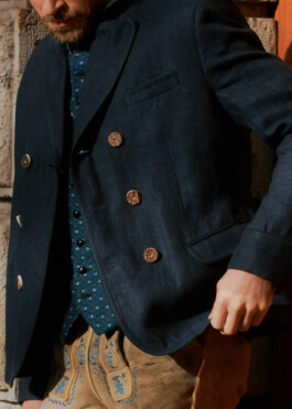 Close up of a young man in traditional German Bavarian Tracht, fashion editorial for Lodenfrey by Philipp Messer 